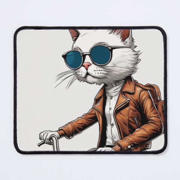 Item preview, Cool Cyclist Cat Artwork designed and sold by Collision19.