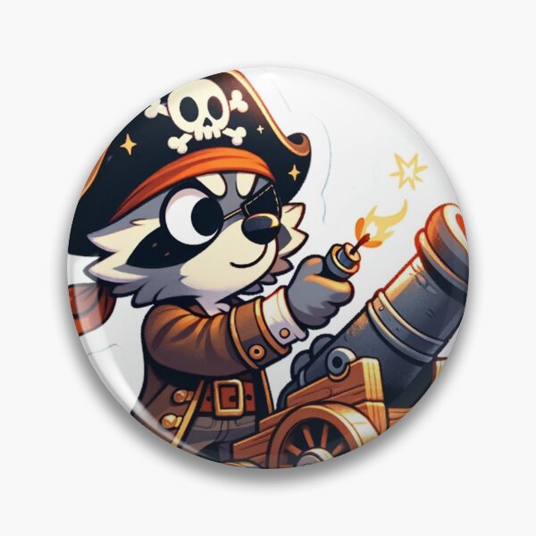 Item preview, Cartoon Pirate Raccoon Firing a Cannon designed and sold by Zestpond.