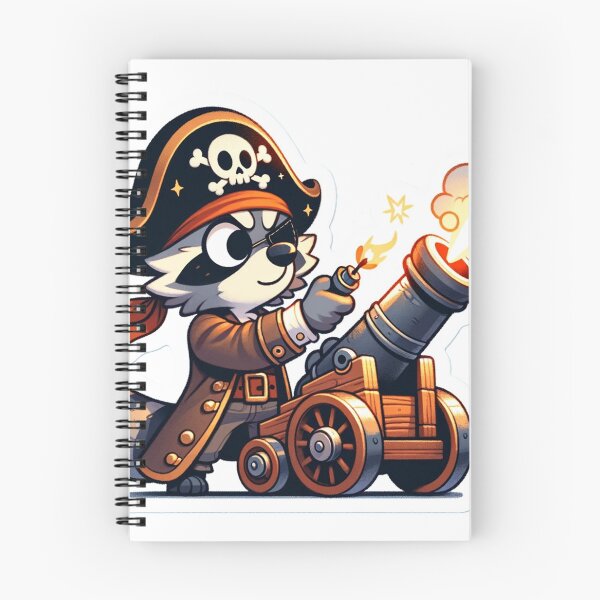 Item preview, Cartoon Pirate Raccoon Firing a Cannon designed and sold by Zestpond.