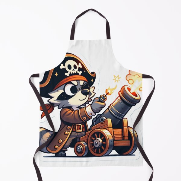 Item preview, Cartoon Pirate Raccoon Firing a Cannon designed and sold by Zestpond.