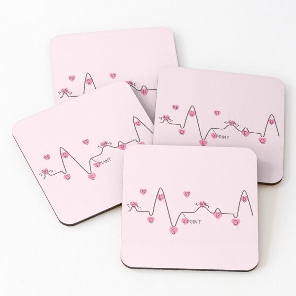 Item preview, Hand Drawn Electrocardiogram ECG With Pink Hearts designed and sold by SofiaSava01.