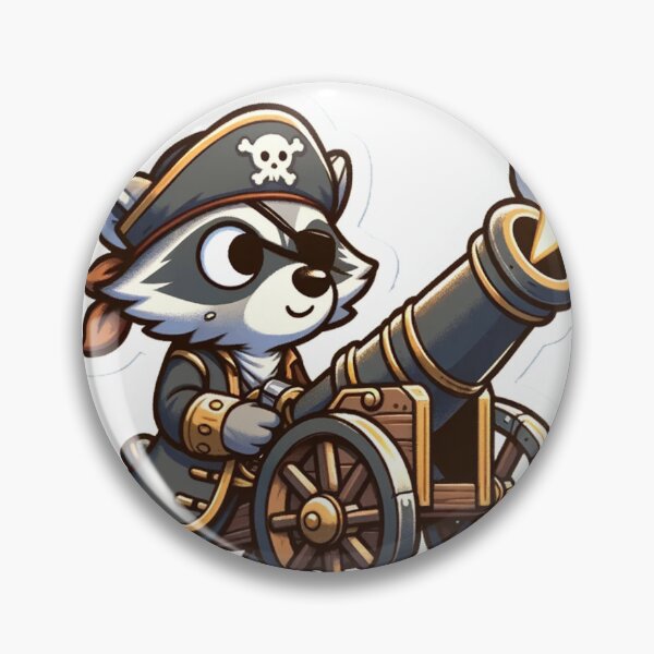 Item preview, Cartoon Pirate Raccoon Firing a Cannon designed and sold by Zestpond.
