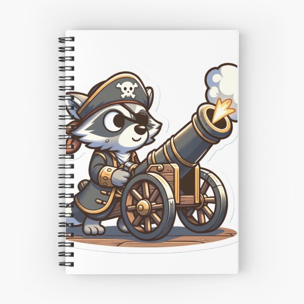 Item preview, Cartoon Pirate Raccoon Firing a Cannon designed and sold by Zestpond.