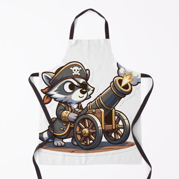 Item preview, Cartoon Pirate Raccoon Firing a Cannon designed and sold by Zestpond.