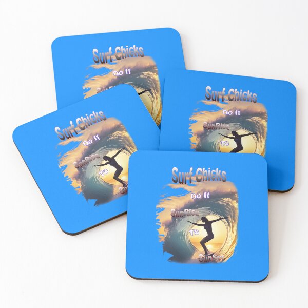 Item preview, Silhouetted Surfer, Surf Chicks do it Sunrise to sunset. designed and sold by leyfinder.