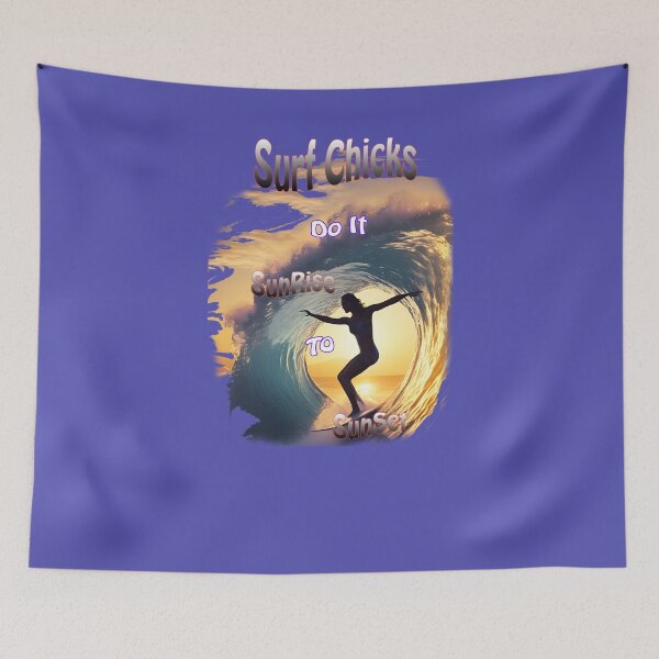 Item preview, Silhouetted Surfer, Surf Chicks do it Sunrise to sunset. designed and sold by leyfinder.