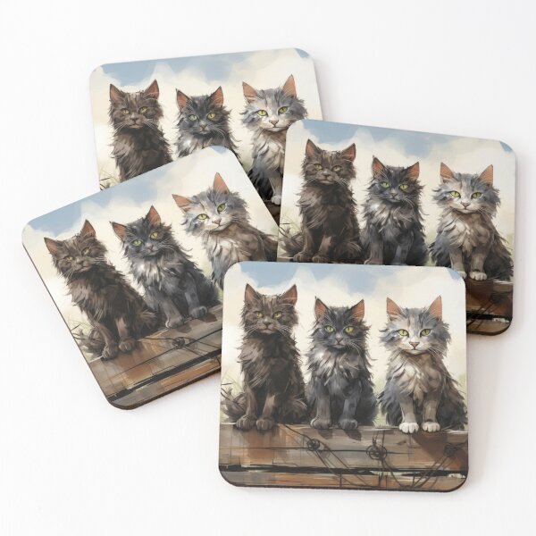 Item preview, three street cats stray tomcats designed and sold by WallyPink.