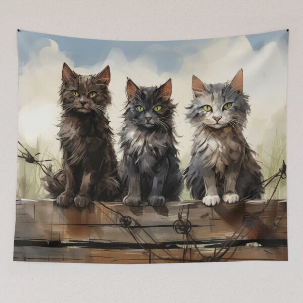 Item preview, three street cats stray tomcats designed and sold by WallyPink.