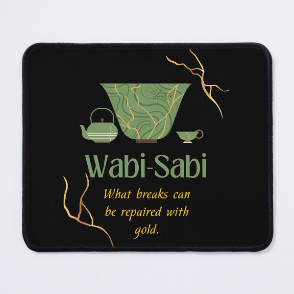 Item preview, Wabi sabi philosophy and kintsugi quote: what breaks can be repaired with gold designed and sold by CachoGlorious.