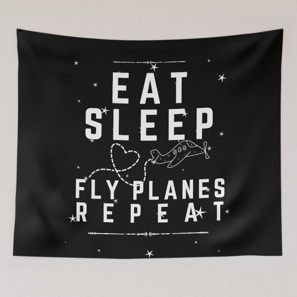 Item preview, Eat Sleep Fly Planes Repeat designed and sold by hichametta.