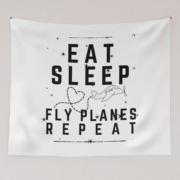 Item preview, Eat Sleep Fly Planes Repeat designed and sold by hichametta.
