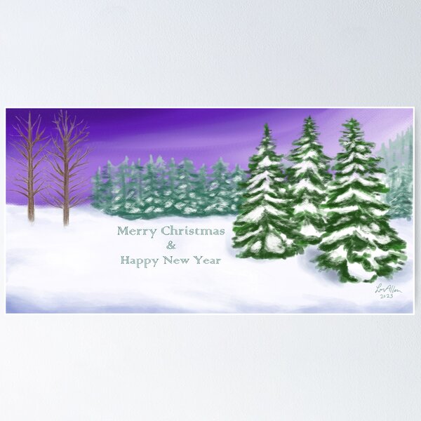 Winter Trees Christmas Card Poster