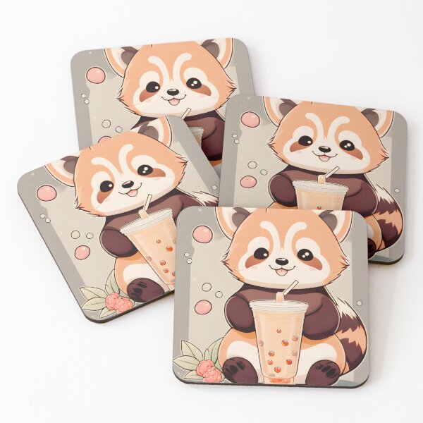 Item preview, Red Panda eat bubble tea designed and sold by Purrz.