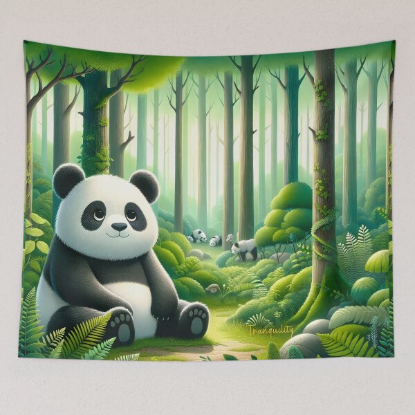 Item preview, Serene Panda Sanctuary - Forest Haven designed and sold by inkArtistryfine.