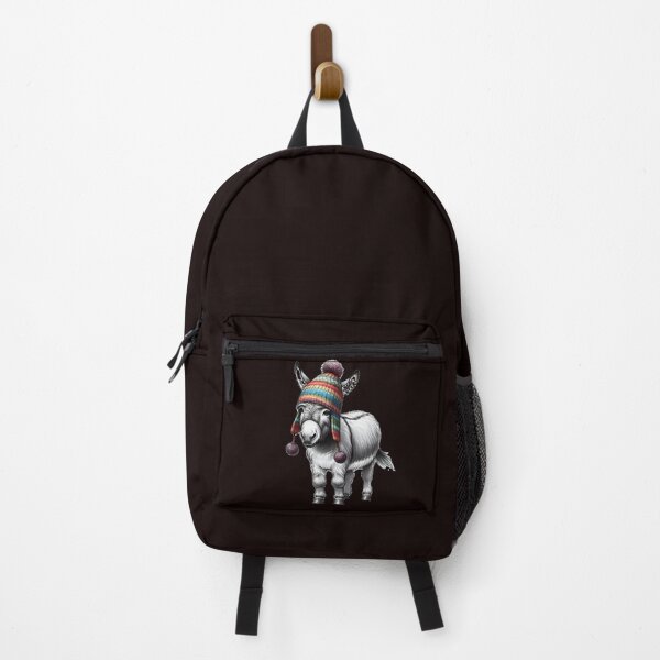 Item preview, Donkey Burro Mule Wearing a Colorful Winter Beanie Hat designed and sold by Adverity.