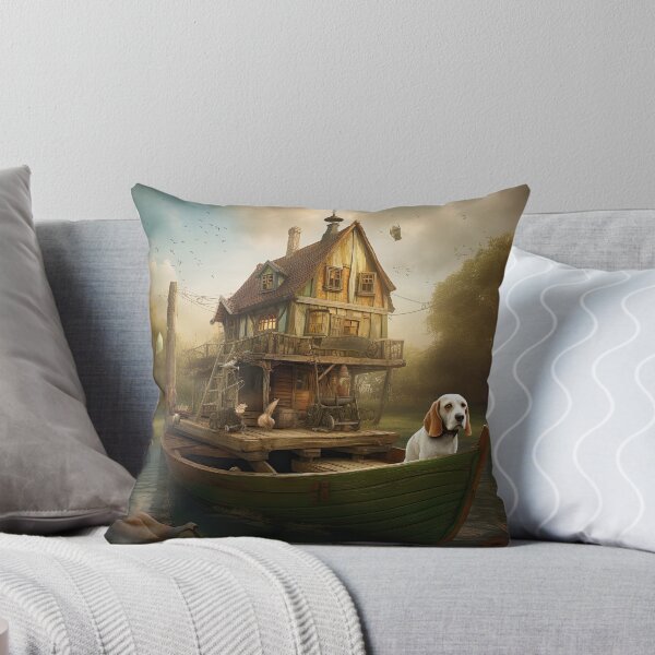 Item preview, A fantasy scene with a crazy version of a house boat designed and sold by Good Candy.