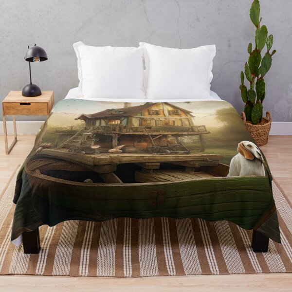 Item preview, A fantasy scene with a crazy version of a house boat designed and sold by Good Candy.