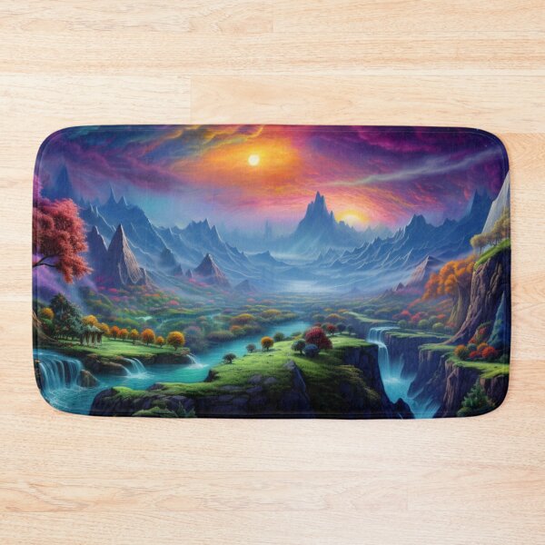 Item preview, Fantasy Landscape - Double Sunrise Rainbow Sky designed and sold by Fantasy Masterpiece.