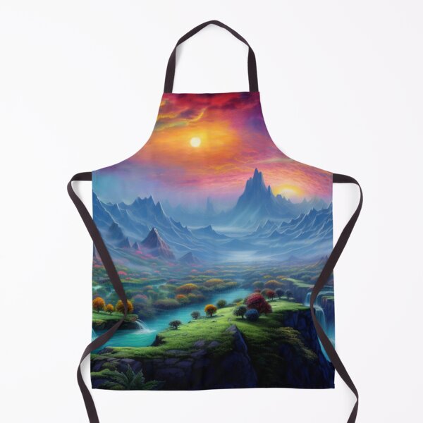 Item preview, Fantasy Landscape - Double Sunrise Rainbow Sky designed and sold by Fantasy Masterpiece.