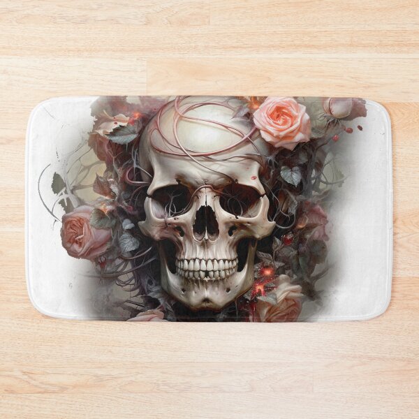 Item preview, Skull Amidst Pink Roses designed and sold by Ink-Elegance.