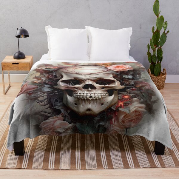 Item preview, Skull Amidst Pink Roses designed and sold by Ink-Elegance.