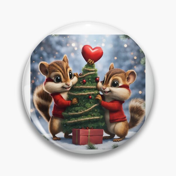 Item preview, chipmunks trimming a Christmas tree designed and sold by seahorse crossing.