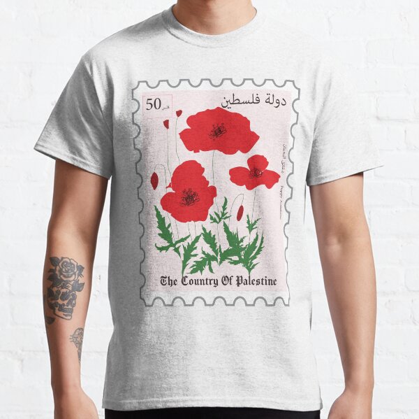 Item preview, Poppy flowers Palestinian postage  designed and sold by Red Poppy Prints.