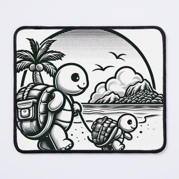 Item preview, "Whimsical Tropical Turtle Backpack: Island Leisure and Outline Impressionism" designed and sold by Huycao211.