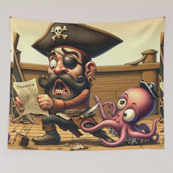 Item preview, Pirate's Surprise: Octopus Encounter designed and sold by inkArtistryfine.