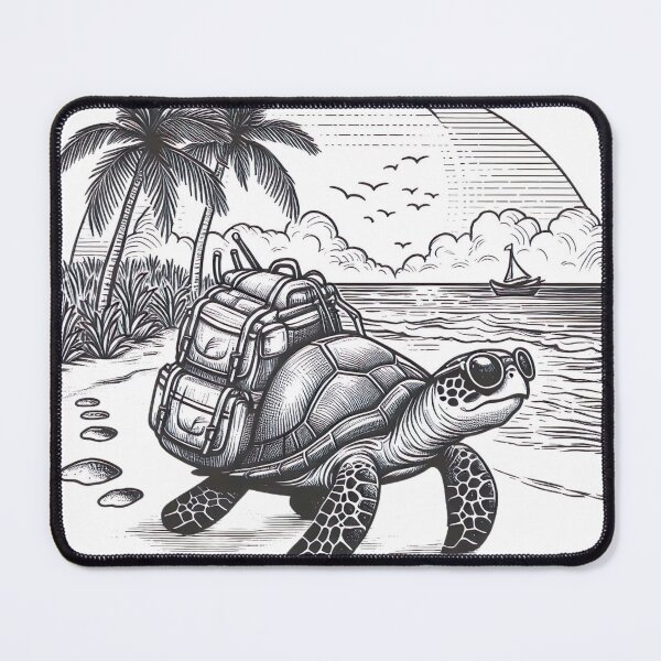 Item preview, "Whimsical Tropical Turtle Backpack: Island Leisure and Outline Impressionism" designed and sold by Huycao211.