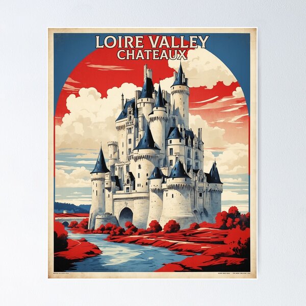 Item preview, Loire Valley Chateaux France Vintage Poster Tourism  designed and sold by TravelersGems.