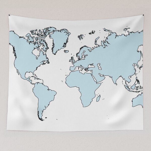 Item preview, Blue World Map designed and sold by Islanr.
