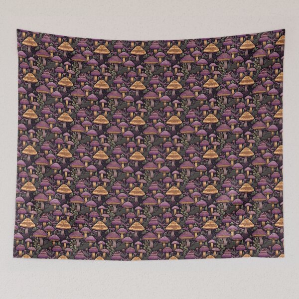 Item preview, moody purple mushroom pattern #4 designed and sold by darkartsflowers.