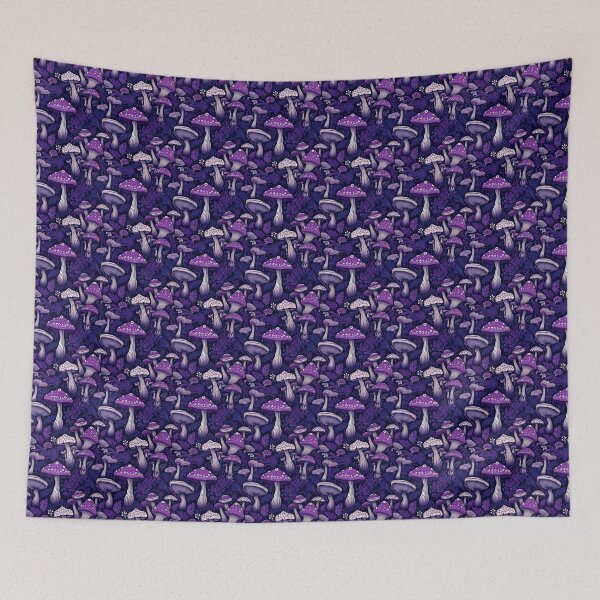 Item preview, moody purple mushroom pattern #5 designed and sold by darkartsflowers.