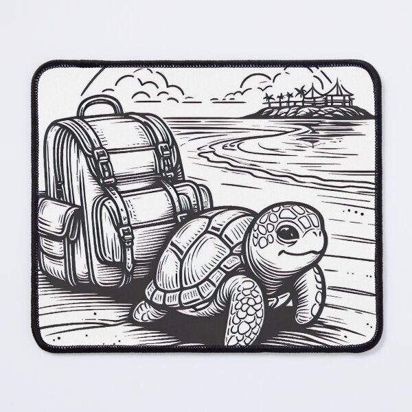 Item preview, "Whimsical Tropical Turtle Backpack: Island Leisure and Outline Impressionism" designed and sold by Huycao211.