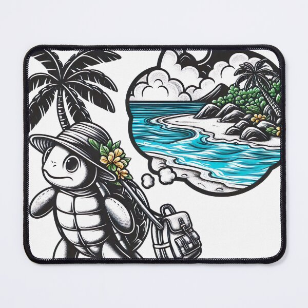 Item preview, "Whimsical Tropical Turtle Backpack: Island Leisure and Outline Impressionism" designed and sold by Huycao211.