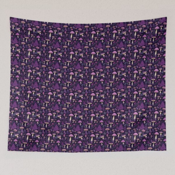 Item preview, moody purple mushroom pattern #7 designed and sold by darkartsflowers.