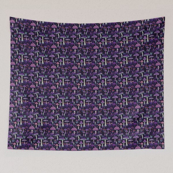 Item preview, moody purple mushroom pattern #8 designed and sold by darkartsflowers.
