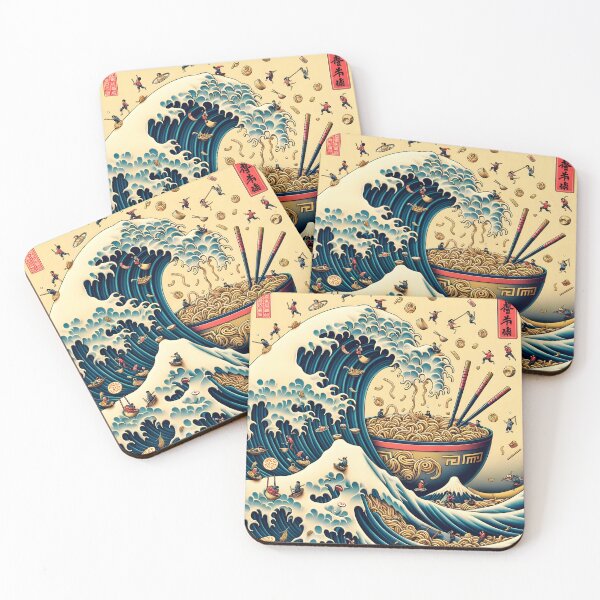 Item preview, Great Wave Noodle Delight - Artistic Fusion designed and sold by inkArtistryfine.