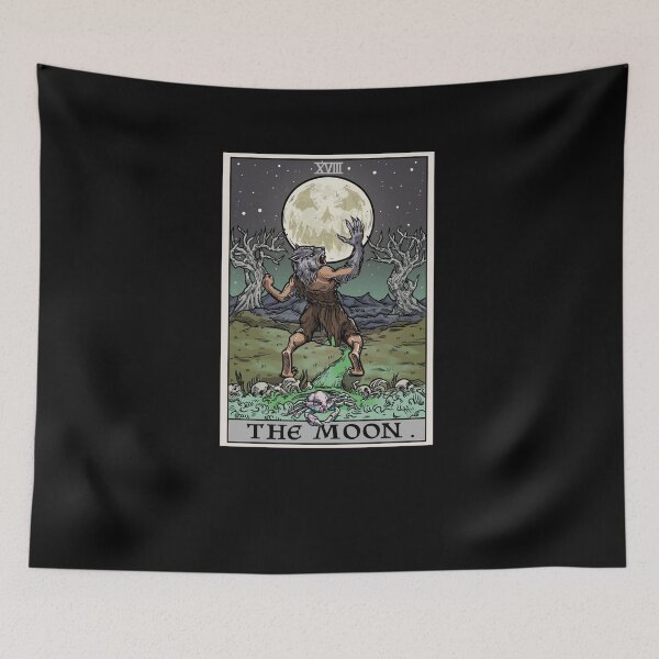 Item preview, The Moon Tarot Card Gothic Halloween Werewolf Gothic Horror designed and sold by taaddison50.