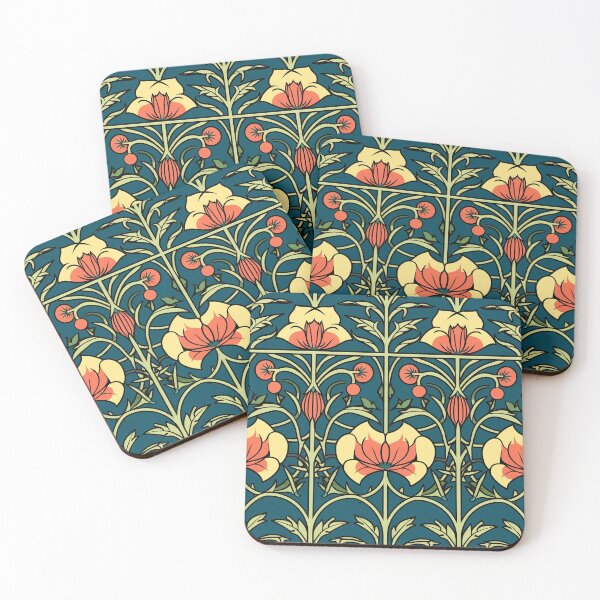 Item preview, Art Deco Nouveau Inspired Floral Tapestry designed and sold by digitalvintage.