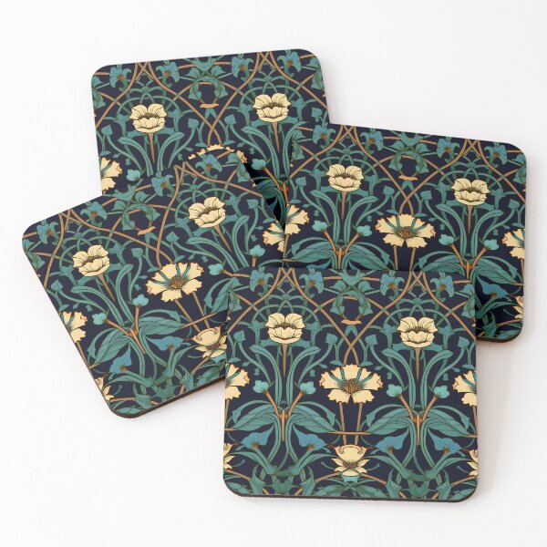 Item preview, Art Deco Nouveau Inspired Floral Tapestry designed and sold by digitalvintage.