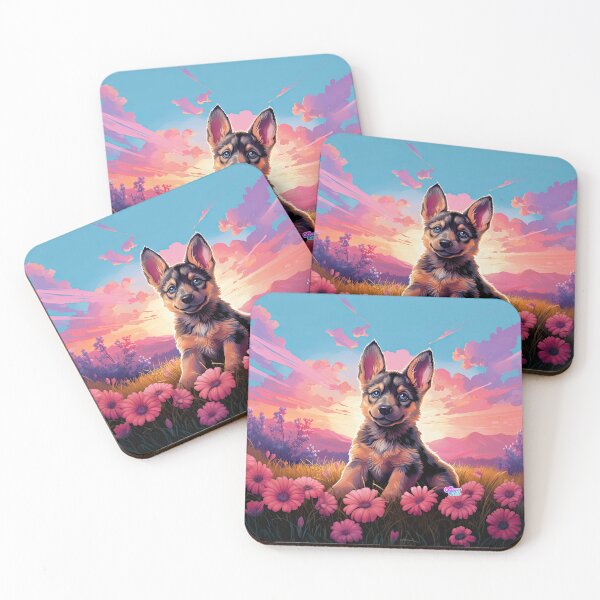 Item preview, Whimsical Y2K Rainbow German Shepherd Puppy Collection: Magical Shirts, Stickers, and More! designed and sold by ChromaKins.