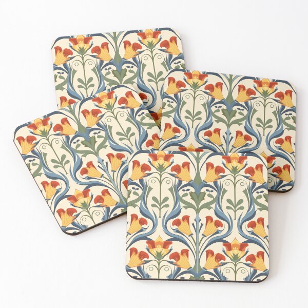 Item preview, Art Deco Nouveau Inspired Floral Tapestry designed and sold by digitalvintage.