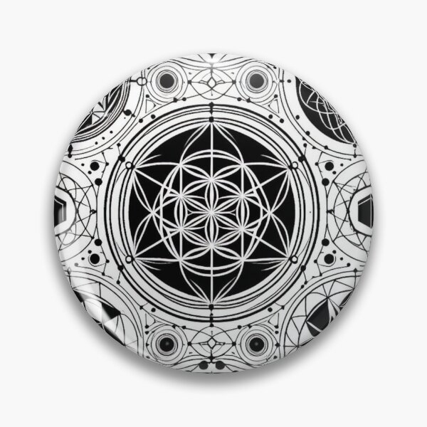 Item preview, Mandala Sacred Geometry Black White Lotus Kaleidoscope  designed and sold by CoffeeIsATrip.