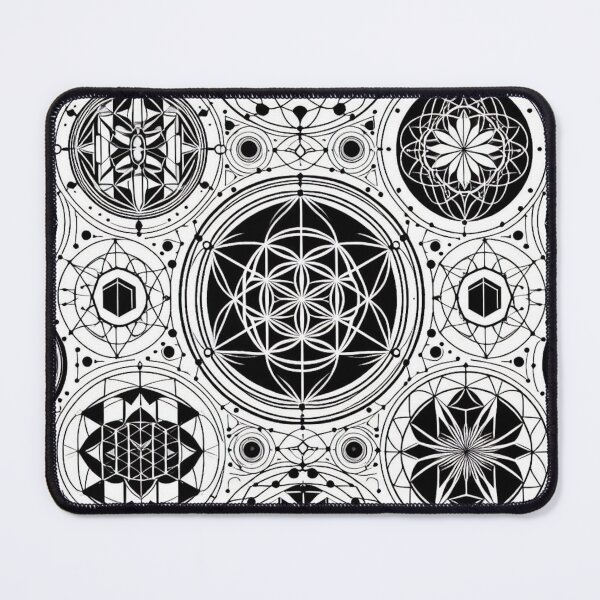 Item preview, Mandala Sacred Geometry Black White Lotus Kaleidoscope  designed and sold by CoffeeIsATrip.