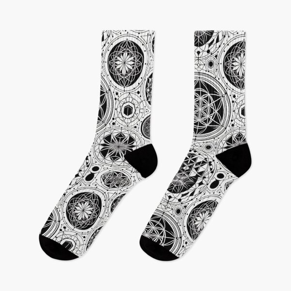 Item preview, Mandala Sacred Geometry Black White Lotus Kaleidoscope  designed and sold by CoffeeIsATrip.