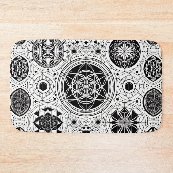 Item preview, Mandala Sacred Geometry Black White Lotus Kaleidoscope  designed and sold by CoffeeIsATrip.