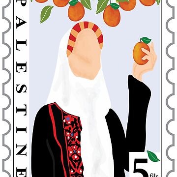 Artwork thumbnail, Palestinian woman postage by Red Poppy Prints