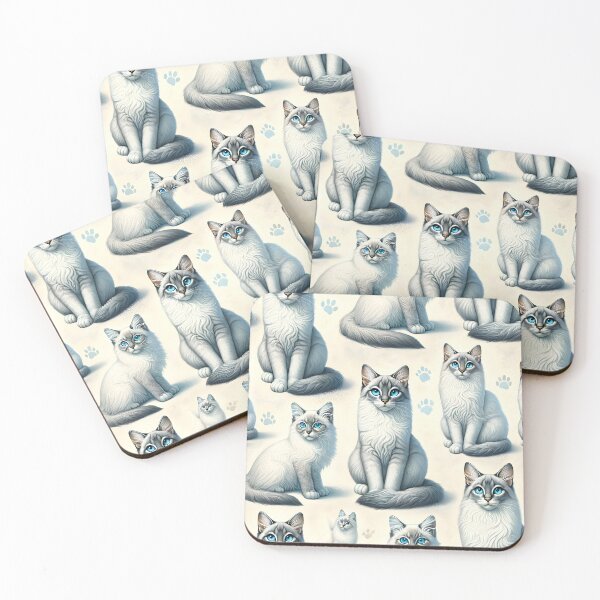 Item preview, Blue-Eyed Feline Elegance - Cat Pattern designed and sold by inkArtistryfine.
